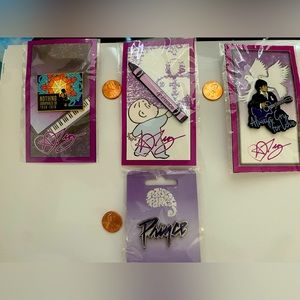 Prince memorabilia collectibles pins-all are new in packages - pin/brooch/lapel